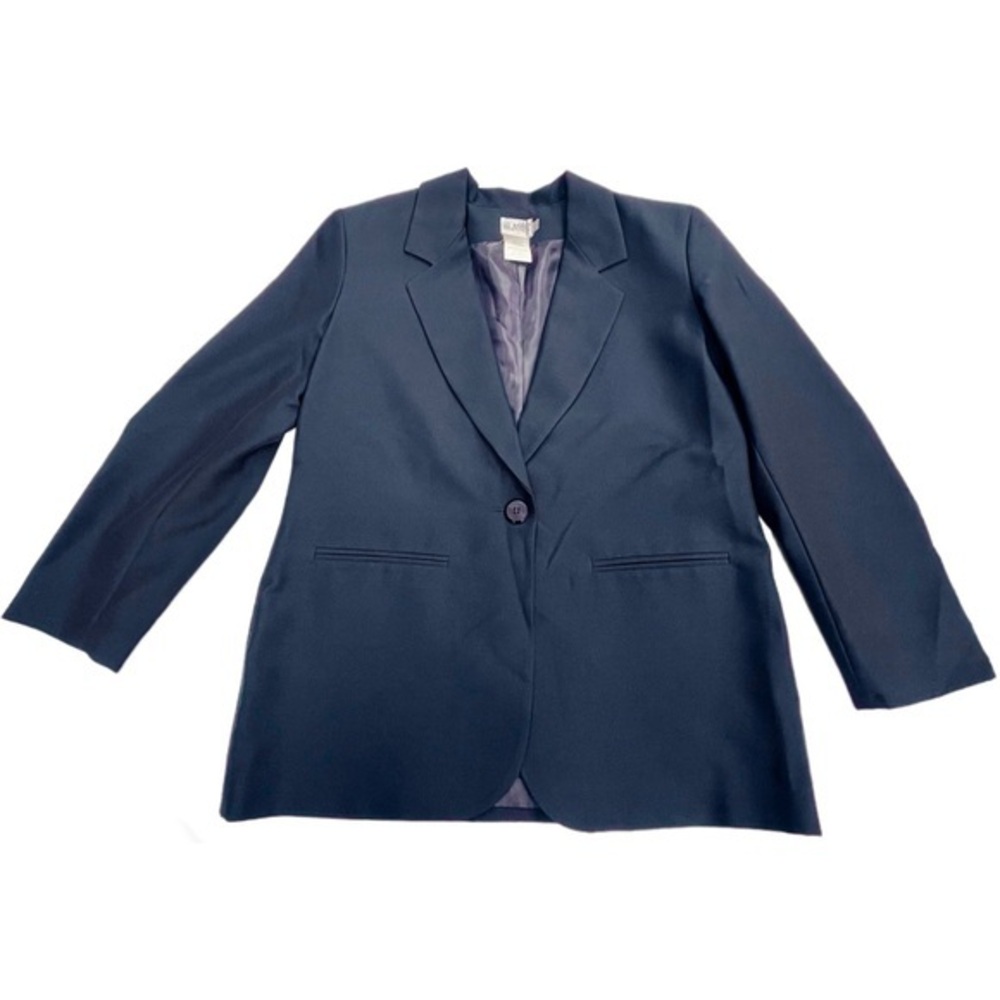 Vintage Liz Baker Essentials navy blue blazer womens size 6